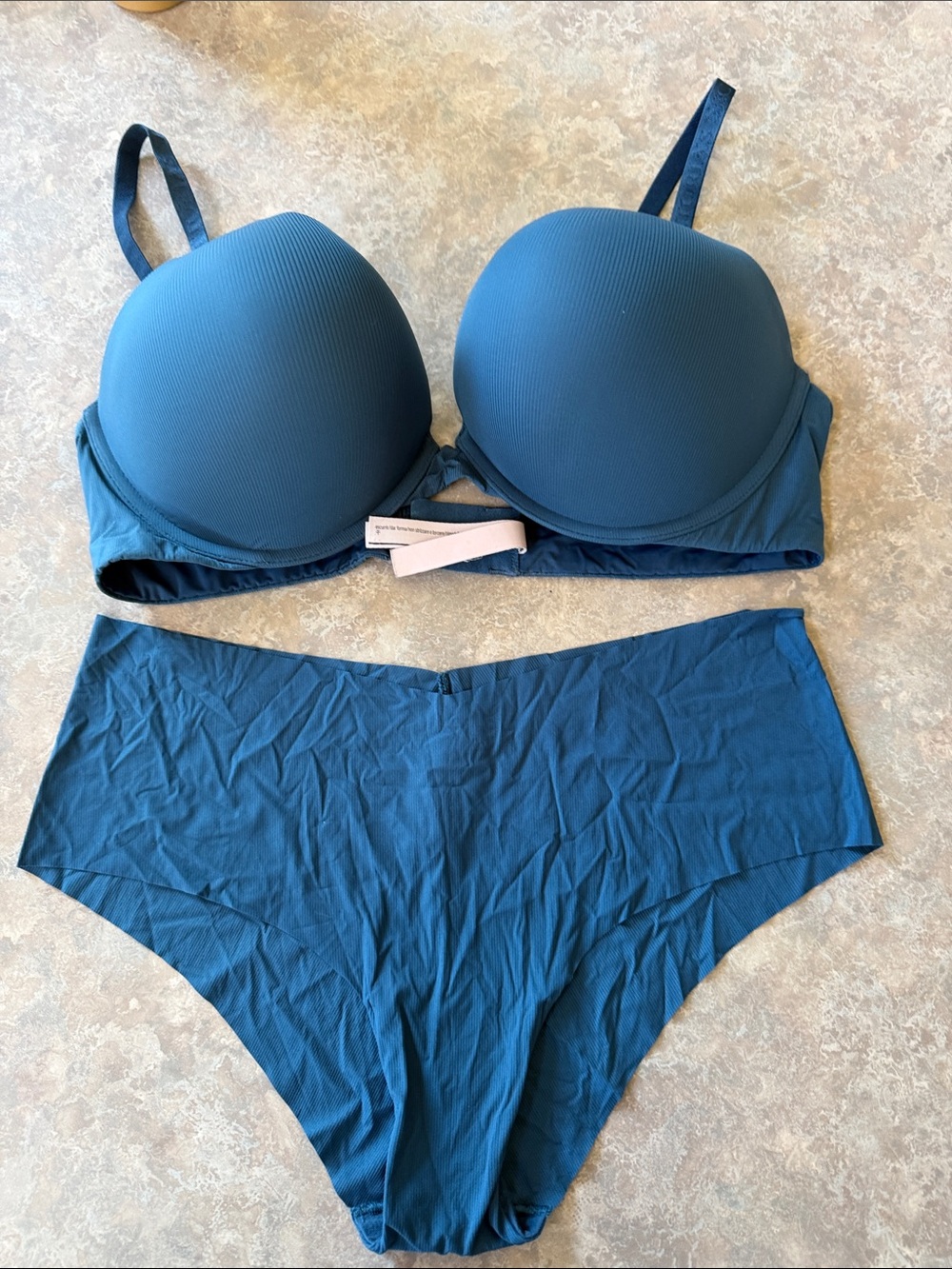 Victoria's Secret Teal Padded Bra & High-Waist Brief Set - NWOT